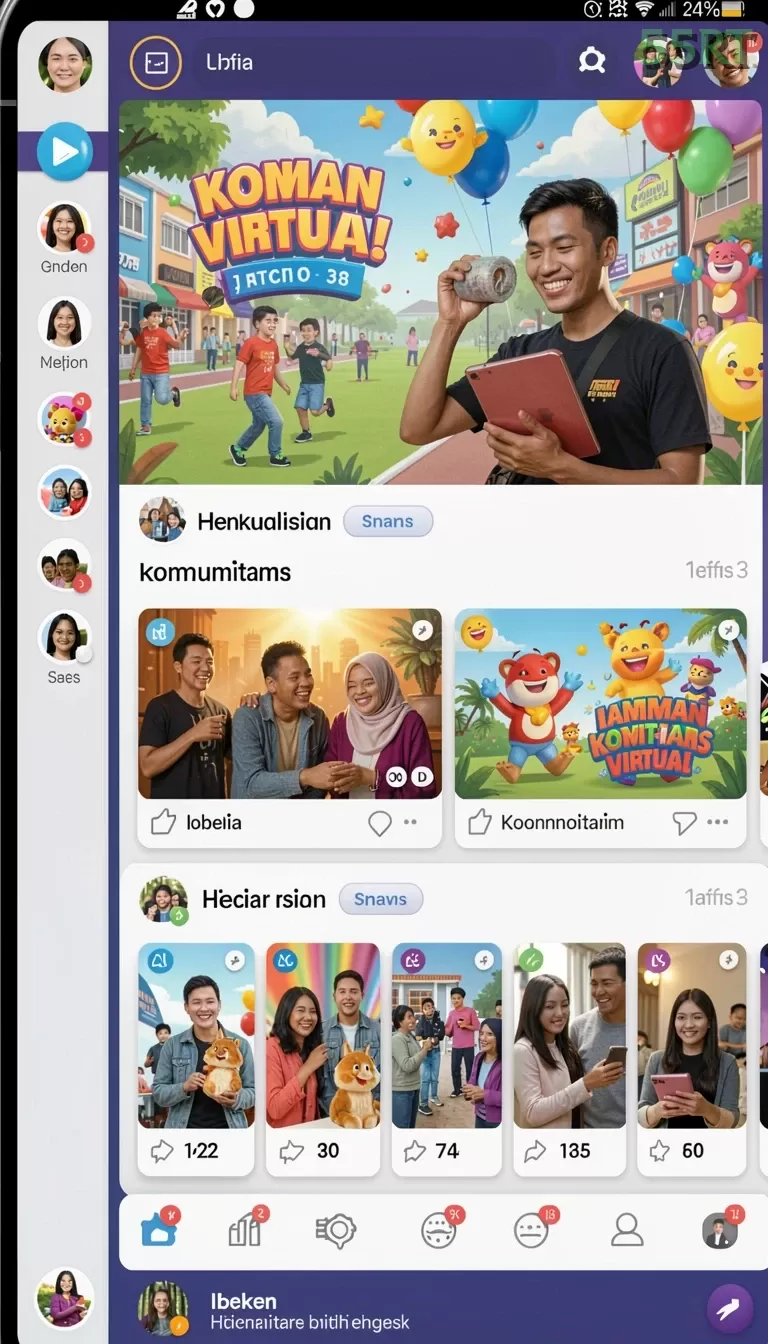 Cuplikan layar MU777 — menu navigasi